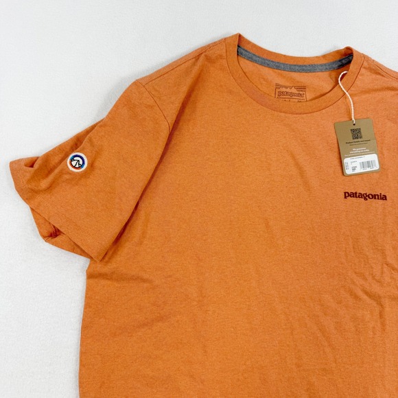 Patagonia Fitz Roy Icon Responsibiliti Tee Mens Size M Rock Melon Orange 37665 - Picture 5 of 8